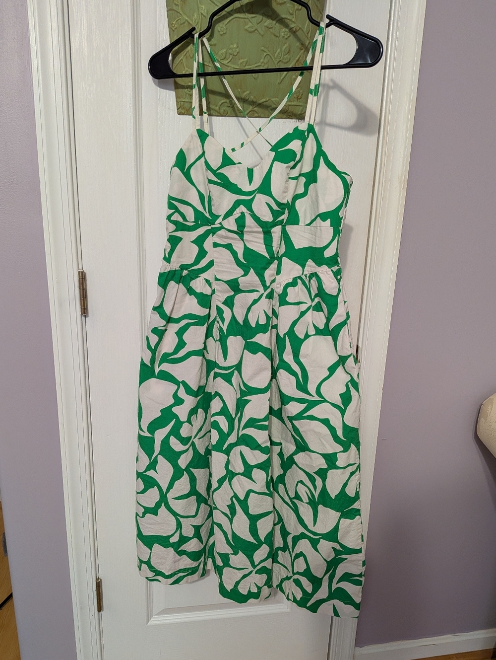 Green & White Floral Print Sundress